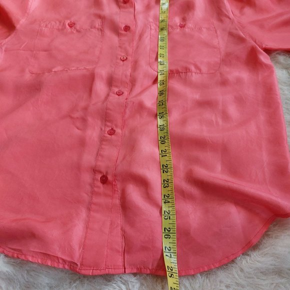 Vintage Sun Coast 100% Silk Women's Red Blouse Shirt Size L - Picture 4 of 12
